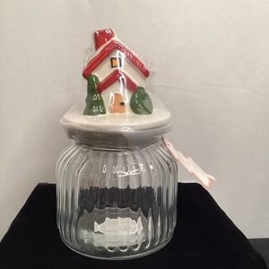 Sleigh Bell Bistro Cookie Jar / Storage Canister